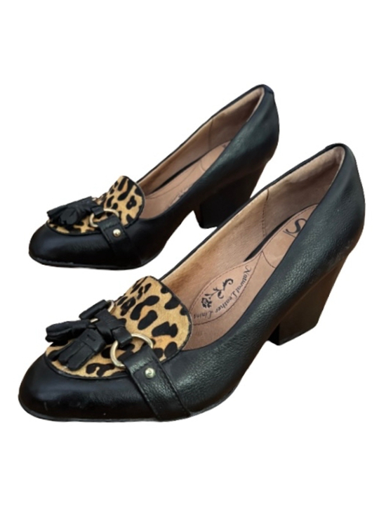 Sofft Shoes - Sofft Aldora blk lthr leoprd pony hair trm pumps SZ 7 old money Classic